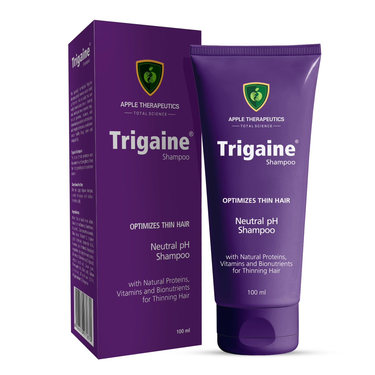 Trigaine pH Balanced Shampoo 100ml | Best Daily Shampoo For Heat Treated & Color Damaged Hair | Protein Intensive Dermatologist-Recommended Everyday Use for Women & Men