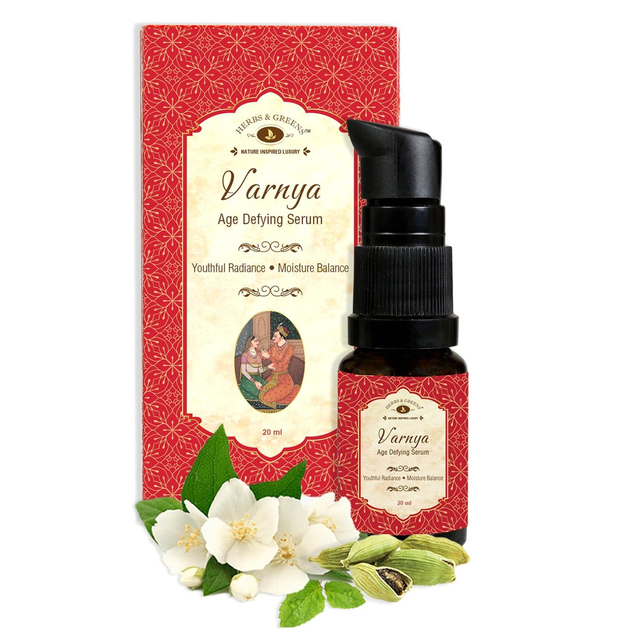 Herbs & Greens Ayurvedic Kumkumadi Advanced Face Serum For Glowing Skin, Dull and Uneven Skin, Day & Night Ultra Light Brightening Face Oil Tailam For Woman & Men | 34Herbs | 20 ML