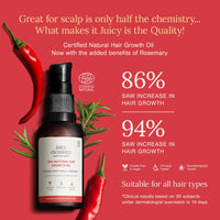 Juicy Chemistry Chilli, Horsetail & Blackseed, 100 ml | Enriched with Rosemary Oil & Kalonji Oil to Control Hair Fall | Clinically Proven with Natural DHT Blockers for Men & Women | For Healthy Hair, Scalp Nourishment & Hair Growth | Dermatologically Test