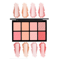PAC Spotlight Blusher Palette x8 | Natural Brightening Lip Color Long Lasting Matte HD Finish Blush for Face Makeup | 8 Lightweight Glow Shades | Highly Pigmented & Blendable for All Skin Type - 6g