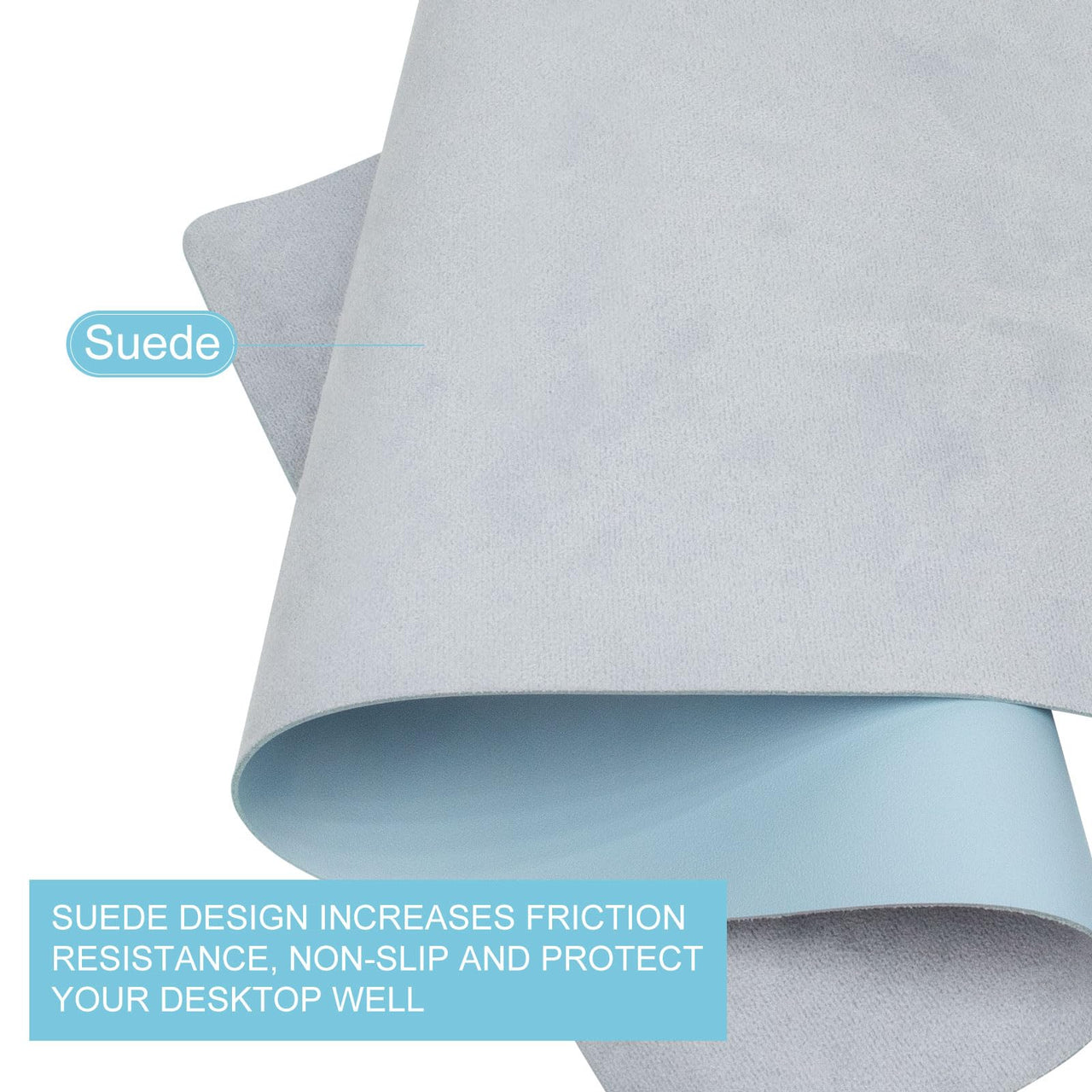 Desk Pad,Large Mouse Pad, Non-Slip PU Leathers Writing Pad,Desktop Protection Pad,Computer Desk Pad, Waterproof Table Mat, Desk Mat for Office and Home Writing (Baby Blue;31.5"x 15.7") Baby Blue 31.5"x 15.7"