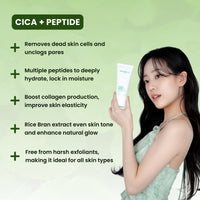 Mirabelle Korea Cica-Pep Intensive Peeling Gel 100ml | Gentle Exfoliation with Papain & Peptides | Soothing Centella Asiatica | Hydrating & Brightening Face Exfoliator | Korean Skincare for Men & Women