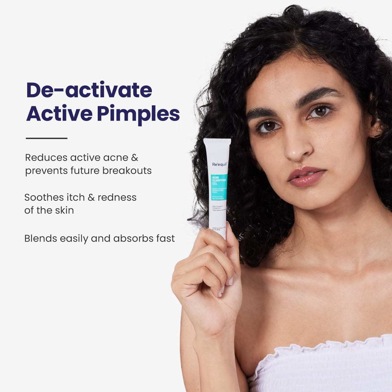 RE' EQUIL Acne Clarifying Gel With Salicylic Acid & Glycolic Acid | For Active Acne & Pimple Treatment | Pimple Removal Gel | Acne-Prone Skin | 20G