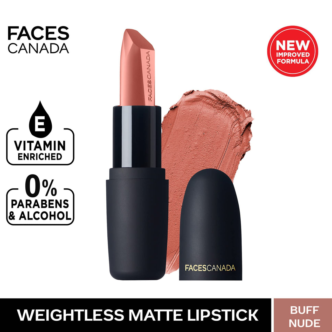 FACESCANADA Weightless Matte Lipstick - Buff Nude 05 (Brown), 4.5G, Weightless Creme Finish Lipstick - Sweet Mocha 22, 4G