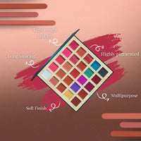 Lakyou Beauty Multi-Shade Lip Palette with 25 Colors, 24g | Versatile Lipstick Palette | Bold, Nude, and Vibrant Shades for Every Occasion