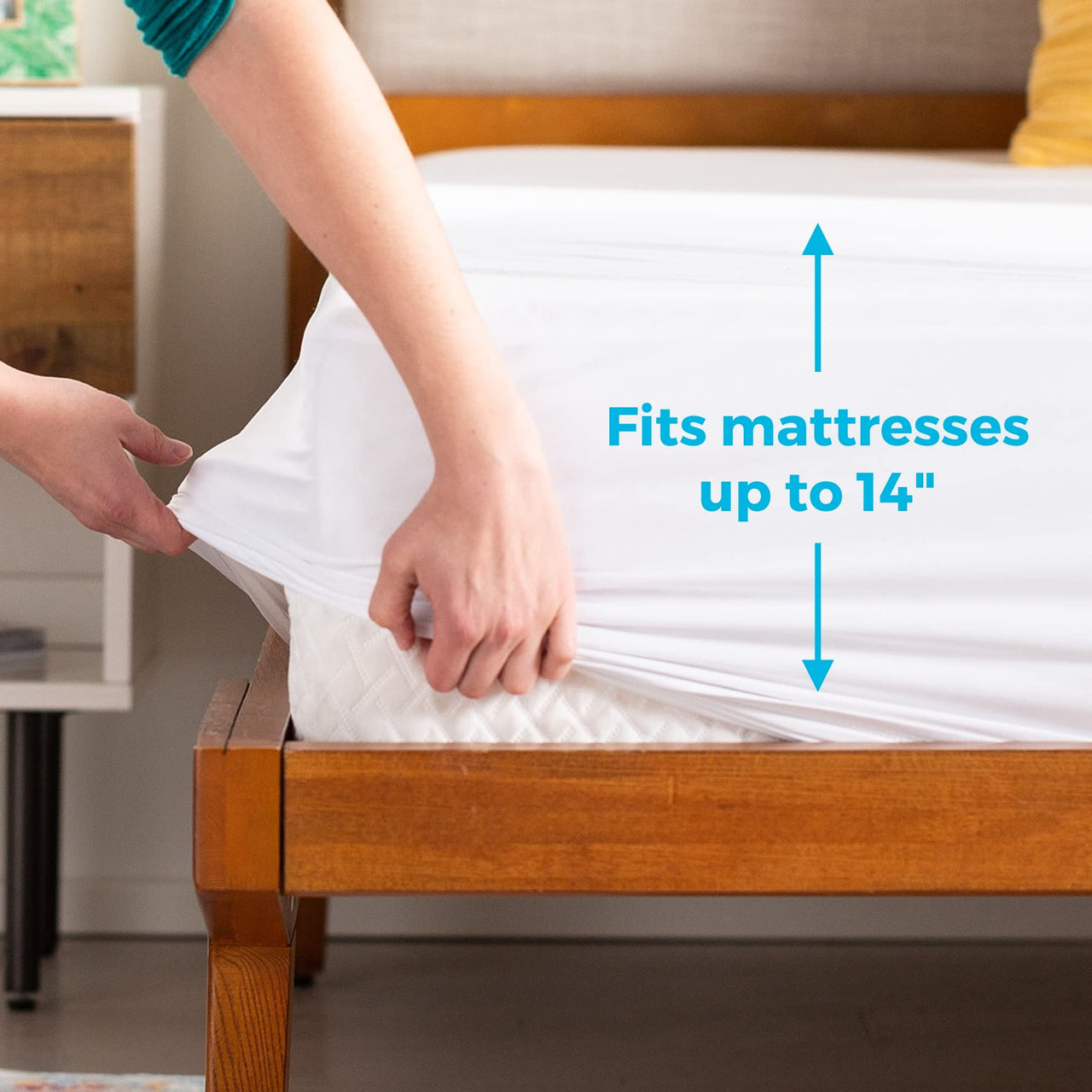 Linenspa Waterproof Smooth Top Premium Full Mattress Protector, Breathable & Hypoallergenic Full Mattress Covers - Packaging May Vary,White White