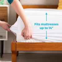 Linenspa Waterproof Smooth Top Premium Full Mattress Protector, Breathable & Hypoallergenic Full Mattress Covers - Packaging May Vary,White White