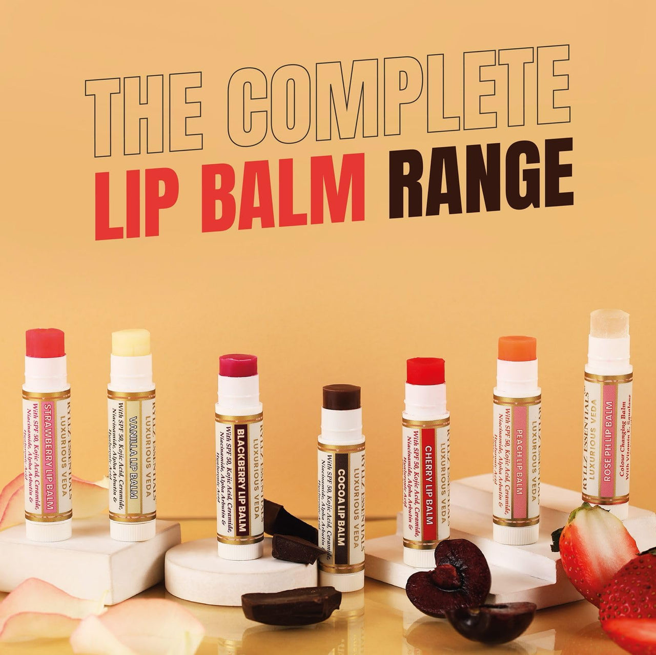 RYLLZ ESSENTIALS Cocoa Lip Balm | SPF 50 PA+++ | With Shea Butter, Kojic Acid, Ceramide, Niacinamide, Alpha Arbutin & Hyaluronic Acid | Brown Tint | For Lip Lightening & Moisturized Lips | 5 Gm