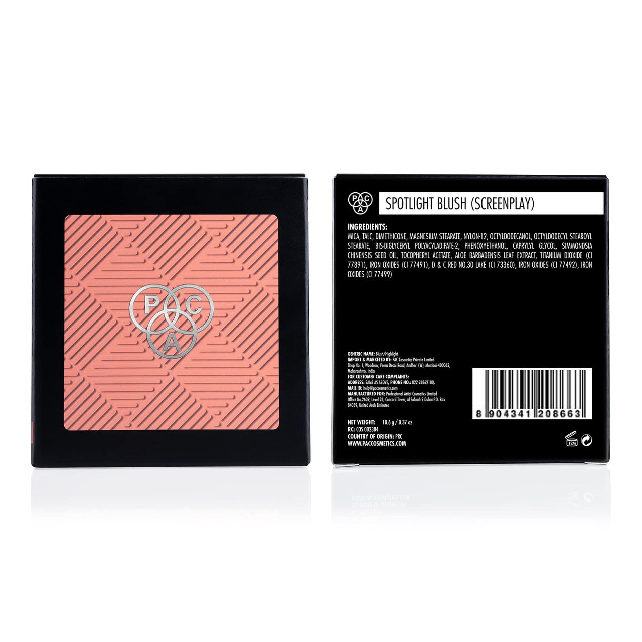 PAC Spotlight Blush | Natural Brightening Lip Color Lightweight Long Lasting Ultra-Matte HD Finish Blusher for Face Makeup | Highly Pigmented & Blendable for All Skin Type - Screenplay (10.6g)