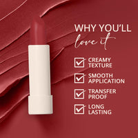 Carlton London Creamy Matte Stardust Bullet Long Stay Lipstick |Enriched with Vitamin E, Castor oil | Intense Colour, Moisturised Lips, Smooth & Light |Upto 8 hrs- 4Gm. (OG Berry)