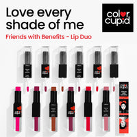 Color Cupid 2 in 1 Tinted Lip Balm + Liquid Lipstick | Intense color pay off & moisturization | Infused with Hyaluronic Acid & Jojoba Oil | Friends with Benefits | Nude & Play