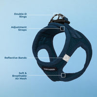 Voyager Step-in Air Dog Harness - All Weather Mesh Step in Vest Harness for Small and Medium Dogs and Cats by Best Pet Supplies - Harness (Blue), XX-Small Harness (Blue) XXS (Chest: 11.5 - 13