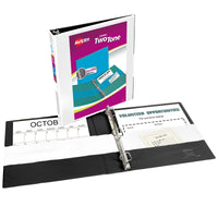 Avery Two-Tone Durable 3 Ring Binder, 1 Inch Slant Rings, Black/White View Binder (17286) 1