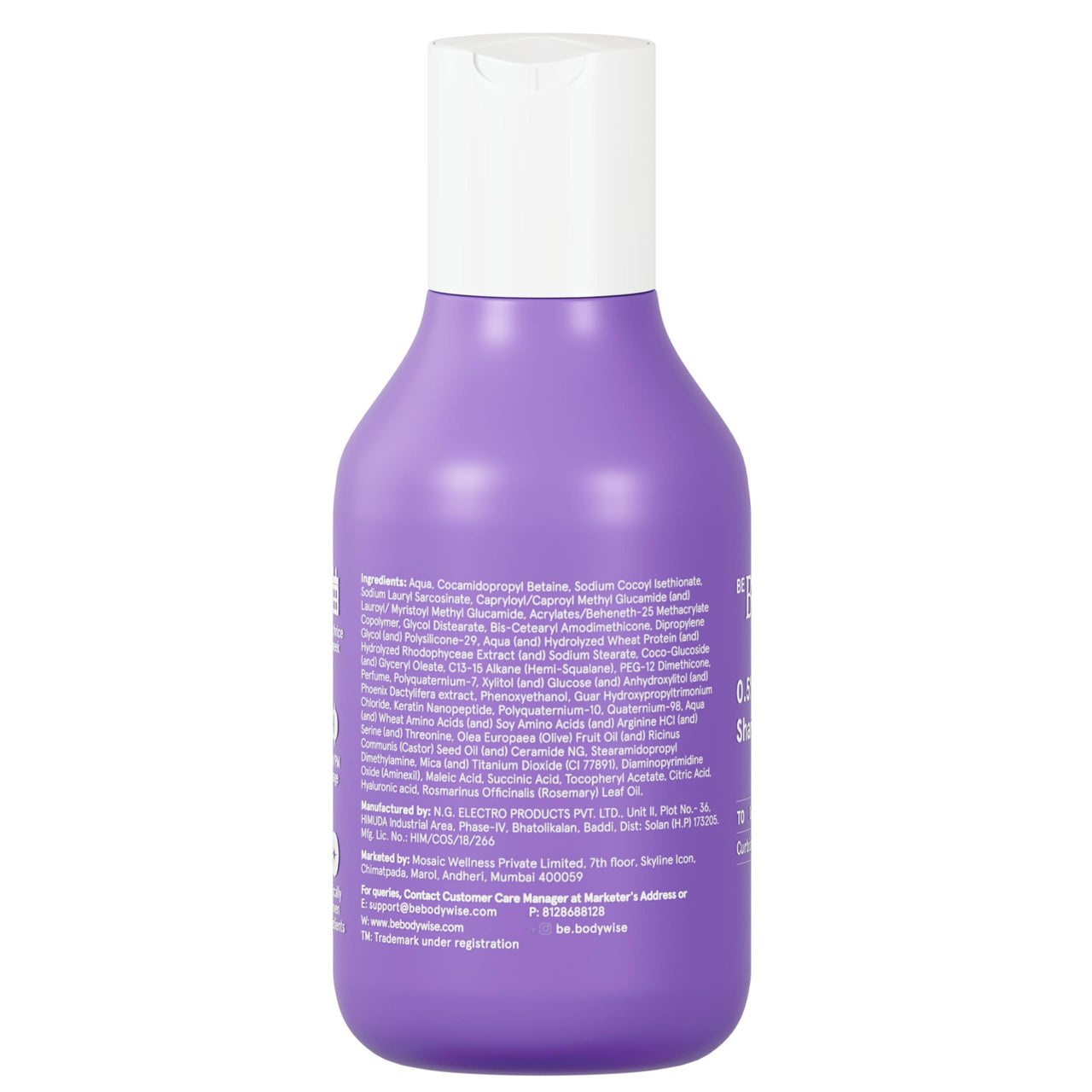 Be Bodywise 0.5% Peptide Bond Shampoo 150ml | Hidrahair, Keratin Nanopeptide, Hydrolysed Veg Protein, Triple Combo Bond Repair Active & Rosemary Oil | Treating Heat-Damaged, Chemical & Colored Hair