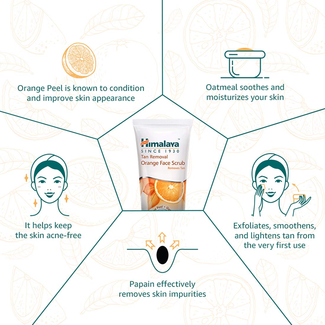 Himalaya Tan Removal Orange Face Scrub, 50g