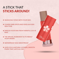 Olivia SkinSync Make Up Stick Foundation With SPF 25, Lightweight, Full Coverage Foundation With Natural Finish For Face Makeup, Waterproof & Sweatproof Foundation Stick - 15g| Shade - 01 Milky Glow