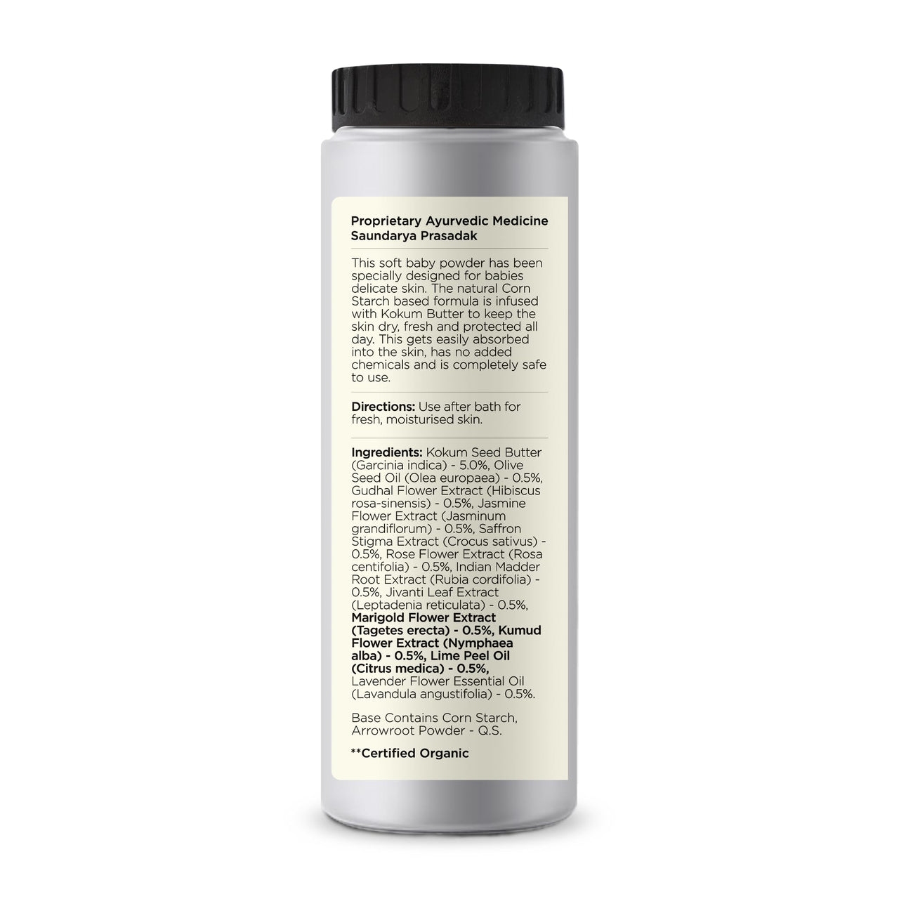 Forest Essentials Baby Powder Dasapushpadi | Natural, Talc-Free & Ayurvedic | Made with Cornstarch | Safe & Natural | Highly Absorbant and Soothing for Baby Skin