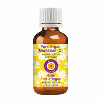 Deve Herbes Pure Argan (Moroccan) Oil (Argania spinosa) with internal Plastic Euro Dropper 100% Natural Therapeutic Grade Cold Pressed for Skin & Hair 50ml.