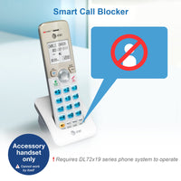 AT&T DL70019 Accessory Handset for DL72x19 Phone with Bluetooth Connect to Cell, Call Blocking, 1.8