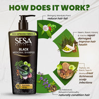 Sesa Ayurvedic Medicinal Shampoo Hairfall Control Anti Dandruff Shampoo Infused with 17 Ayurvedic Herbs Smooth & Shiny Hair For Men & Women (500 ml (Pack of 2))