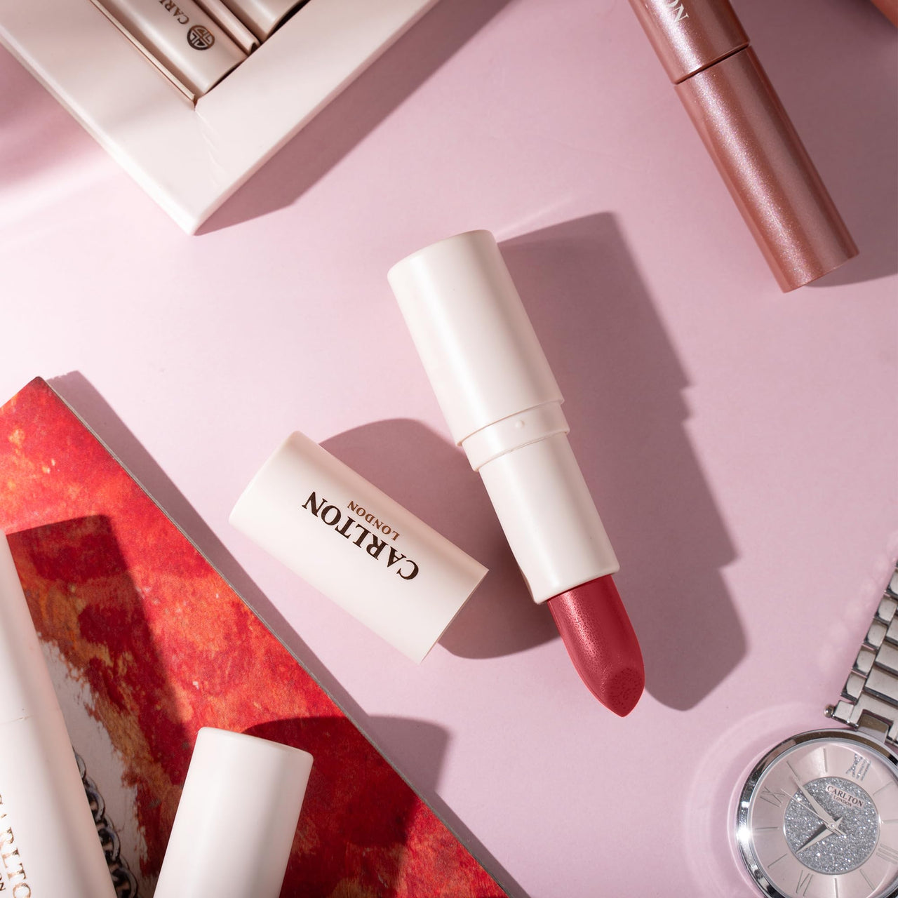 Carlton London Creamy Matte Stardust Bullet Long Stay Lipstick |Enriched with Vitamin E, Castor oil | Intense Colour, Moisturised Lips, Smooth & Light |Upto 8 hrs- 4Gm. (OG Berry)