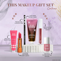 Just Herbs Perfect Gifting Glam Makeup Essentials Eid Gift Set with Blush Drops | Kajal | Ultra Matte Lipstick | Strobe Cream | Liquid Lipstick and Nail Paint for Women 200g