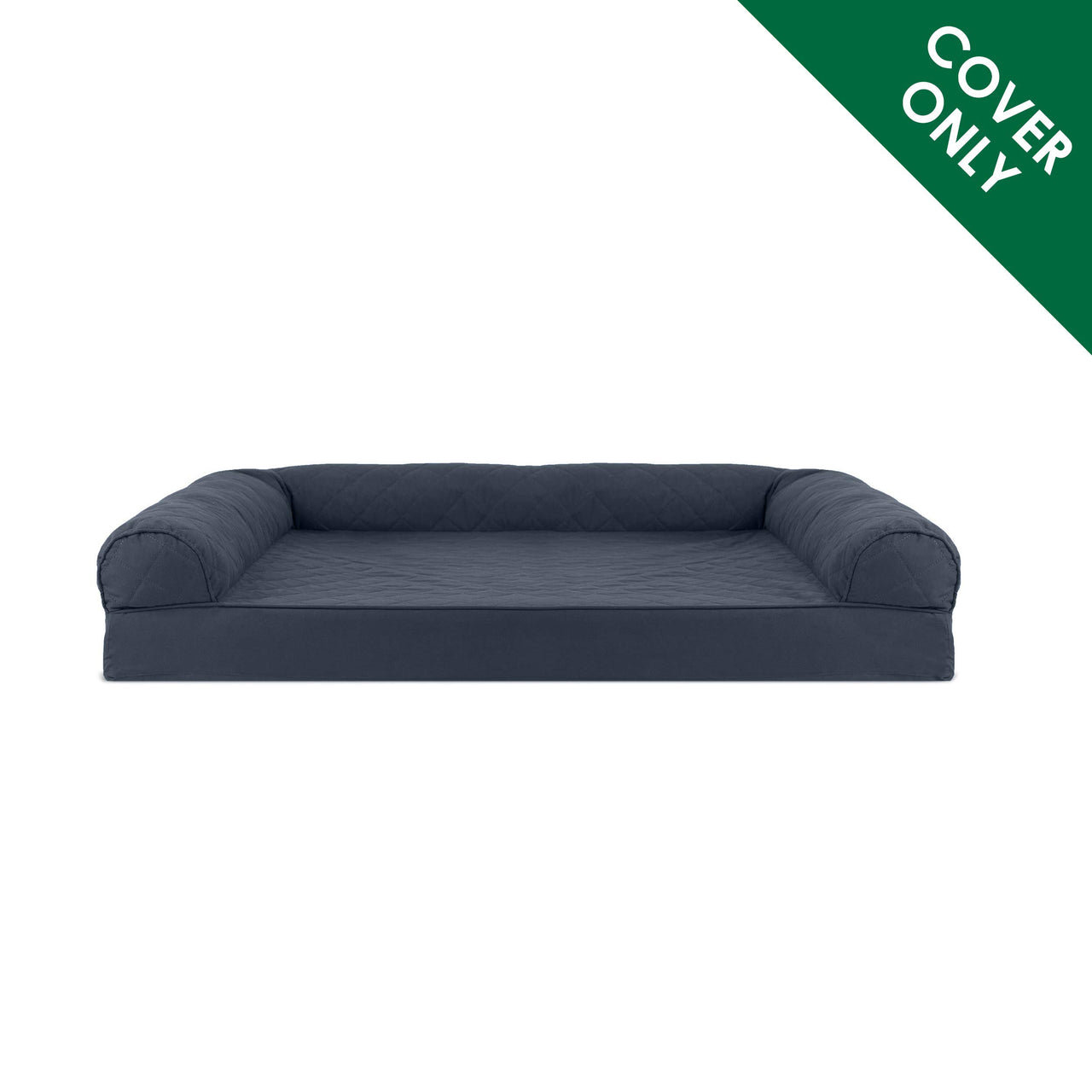 Furhaven Replacement Dog Bed Cover Quilted Sofa-Style, Machine Washable - Iron Gray, Large Cover Only 36.0"L x 27.0"W x 0.3"Th (Quilted) Iron Gray