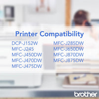 Brother Genuine Standard Yield Black Ink Cartridge, LC101BK, Replacement Black Ink, Page Yield Upto 300 Pages, LC101