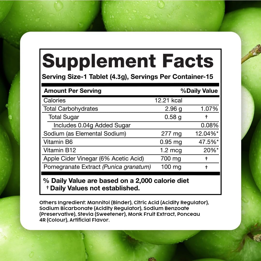 PLIX - THE PLANT FIX Happy Tummy Pre+Probiotic 15 Effervescent Tablets For Good Gut,Digestion,Metabolism With 20 Billion CFUs,Vital Probiotic Strains,Pack of 1 (Green Apple), 90 grams