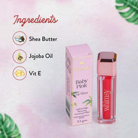 Whimsy Natural Organic Lip Gloss for Kids - Non Sticky Lightweight Hydrating Tinted Liquid Lip Gloss - Long Lasting Glossy Finish (Baby Pink)