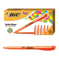 BIC Brite Liner Highlighter, Chisel Tip Orange 12 Count (Pack of 1) 12 Count (Pack of 1)