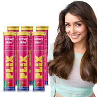 PLIX - THE PLANT FIX Glutathione Tablets With Vitamin C For Clear And Youthful Skin (Pack Of 6, Strawberry) | 90 Collagen Supplements |500mg L-Glutathione, Vitamin E And Hyaluronic Acid