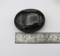 Black Tourmaline Large Palm Stone - Massage Worry Stone for Natural Body Chakra Balancing, Reiki Healing and Crystal Grid Black Tourmaline - Mental (Large)
