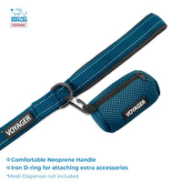 Voyager Reflective Dog Leash Collar Set with Neoprene Handle Supports Small, Medium, and Large Breed Puppies, Cute and Heavy Duty for Walking, Running, and Training - Blue, M Leash Collar Set (Blue) Leash Collar Set (3/4
