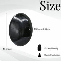 Black Tourmaline Palm Stone - Hot Massage Worry Stone for Natural Body Chakra Balancing, Reiki Healing and Crystal Grid Black Tourmaline (Natural)