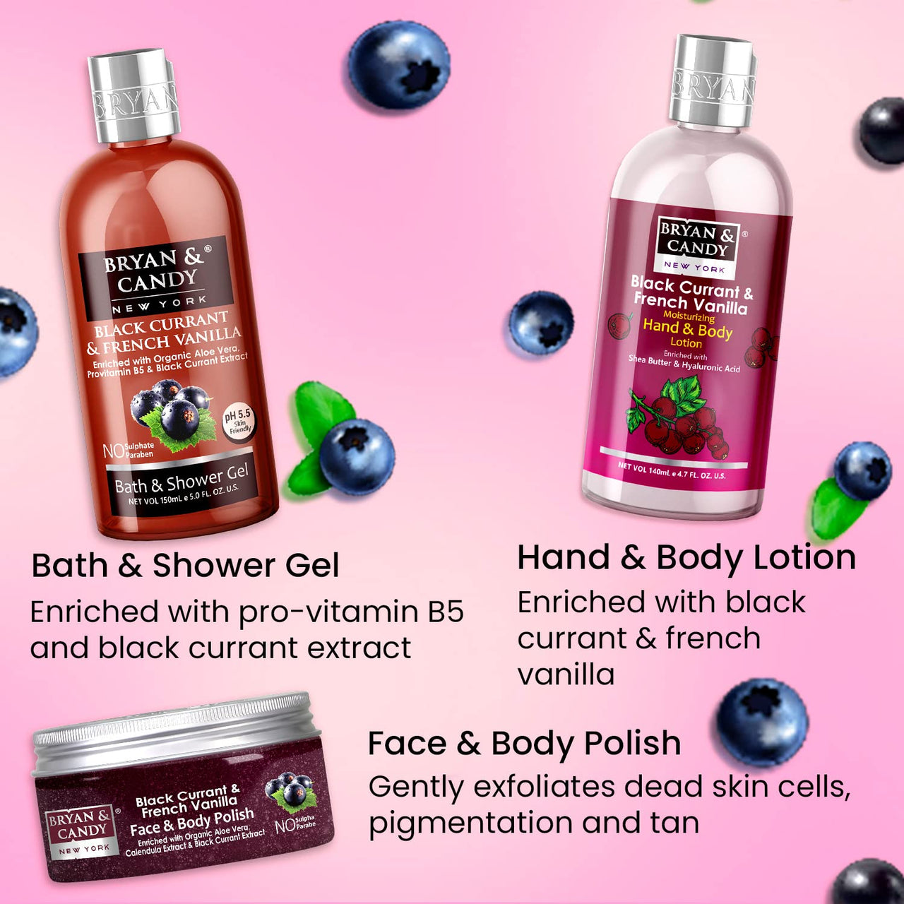 Bryan & Candy Black Currant And French Vanilla Heart Combo Kit Women's Day Gift Set For Women and Men