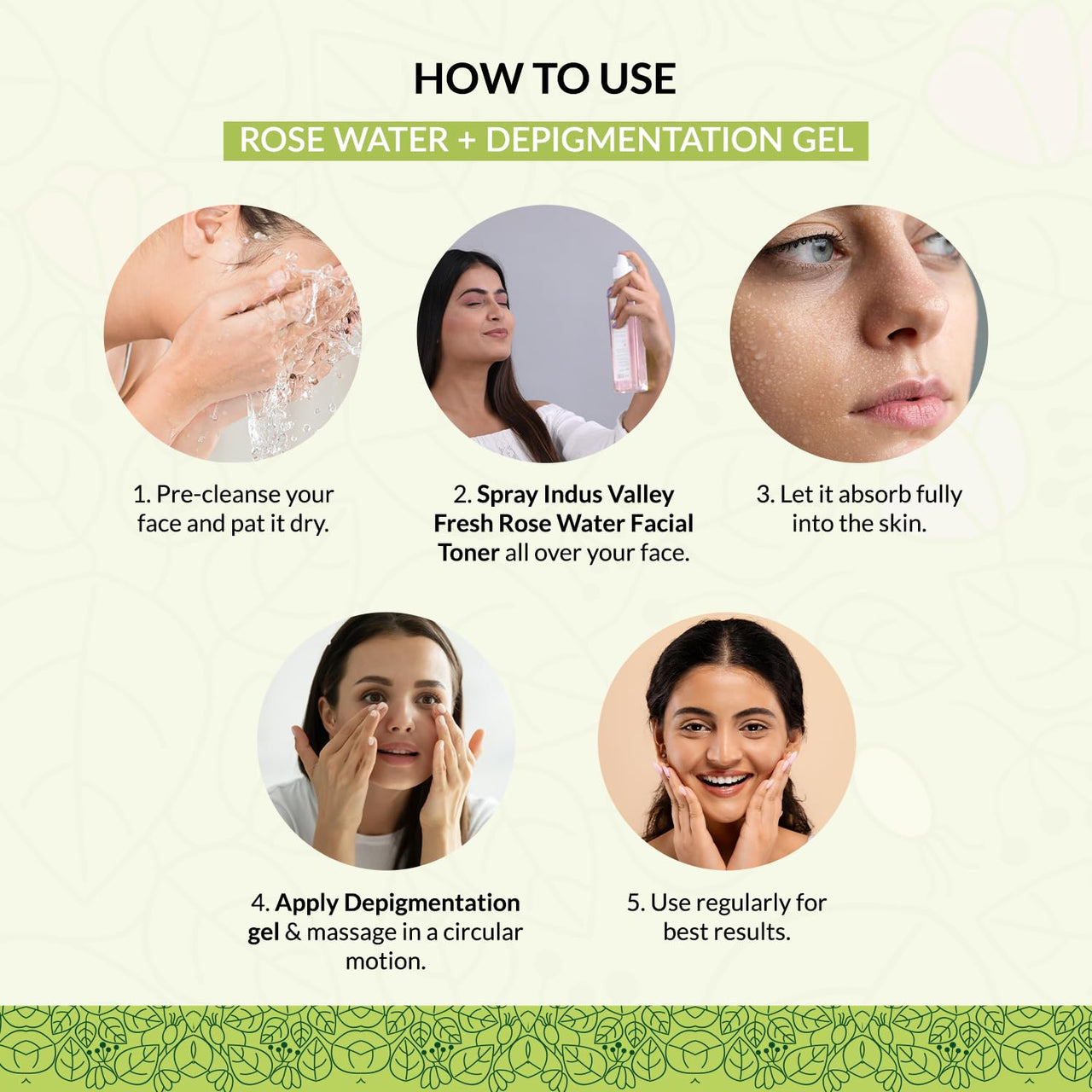 INDUS VALLEY Organic and Natural Cow's Milk Yogurt & Honey Depigmentation Gel with Rose Water Toner for Face (Gulab Jal) | 50 ml + 250 ml