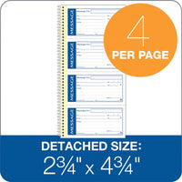 Adams Write 'N Stick Message Pad, 2-Part, Carbonless, Blue, 5-1/4