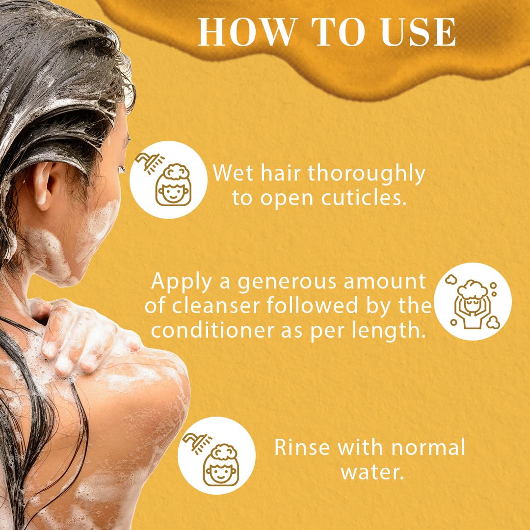 Khadi Natural Honey & Vanilla Hair Cleanser & Conditioner | Revitalizes Scalp, Boosts Hair Growth, Adds Shine | For All Hair Types - (210ml x 2)