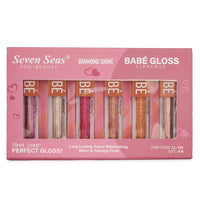 Seven Seas Babe Glittery Lip Gloss Long Lasting Water & Smudge Proof With High Shine Lip Color For Glossy Look Lightweight Non Sticky Lip shiner For Moisturizing Lips (Pink,Silver,Hot Pink,Rose,Bronze,Penny)Pack of 6