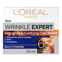 L'Oreal Paris Anti-Aging Face Cream 65+, Night Skincare, Wrinkle Expert, With Multi-Vitamins to Reduce the Look of Deep Wrinkles, 50mL