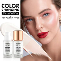 PRETTY COVER Colour Changing Foundation – Adaptive Formula for Perfect Skin Tone Match & Natural Finish