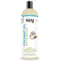 Rey Naturals Extra Virgin Cold Pressed Coconut Oil For Men & Women | Hair Oil For Strong Hair, Improved Scalp Condition | Ideal For All Type Skin & Hair Types - 200ml