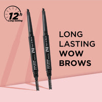 ZM Zayn & Myza Wow Brow Eyebrow Pencil Enriched with Castor Oil | Smudge Proof | Water Proof | Lasts Up to 12 hours - (Deep Brown, 0.35gm)