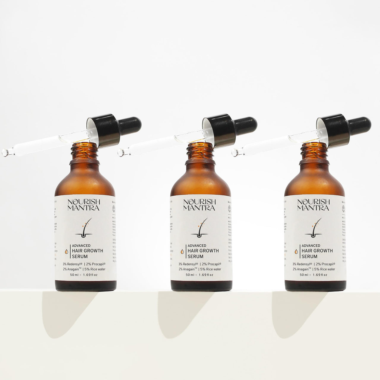 Nourish Mantra Advanced Hair Growth Serum/For Women & Men/Made With Redensyl, Anagain, Procapil & Rice Water/for Hair Fall/Hair Thinning & for All Hair Types (50 ml)