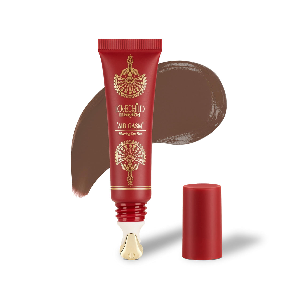 LoveChild Masaba Blurring Lip Tint, Coco Drizzle (Caramel Brown), Lightweight, Velvety Matte Finish, Hydrating Lip Color with Hyaluronic Acid, Squalane & Shea Butter, For All Indian Skin Tones, 8ml