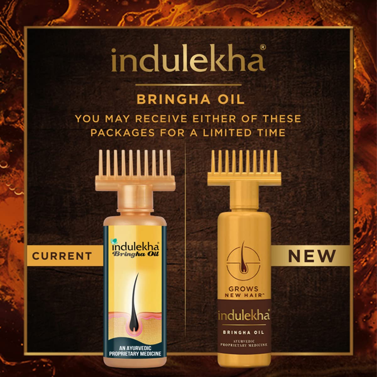 Indulekha Bringha, Ayurvedic Hair Oil, 250ml, for Hair Fall Control, with Amla & Coconut Oil, with Comb Applicator (Pack of 2)