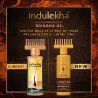 Indulekha Bringha, Ayurvedic Hair Oil, 250ml, for Hair Fall Control, with Amla & Coconut Oil, with Comb Applicator (Pack of 2)