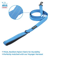Voyager Step-in Lock Dog Harness w Reflective Dog Leash Combo Set with Neoprene Handle 5ft - Supports Small, Medium and Large Breed Puppies/Cats by Best Pet Supplies - Baby Blue, XS