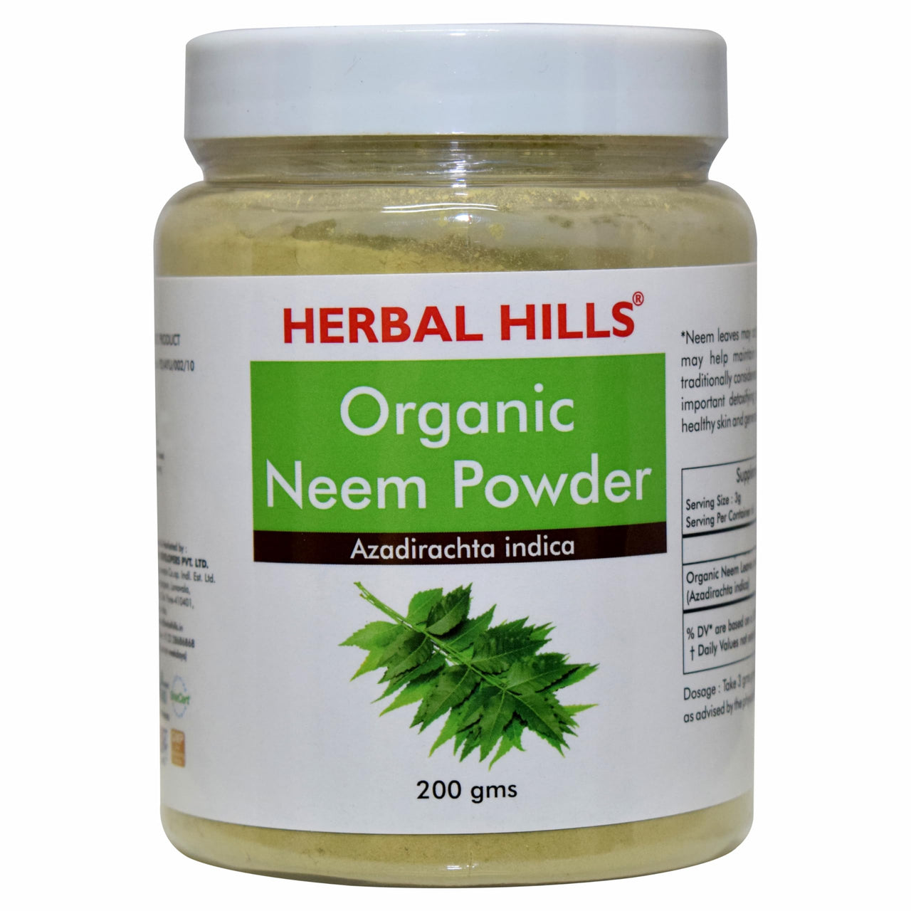 Herbal Hills Organic Neem Powder Azadirachta Indica (200 Gram Pack of 1)